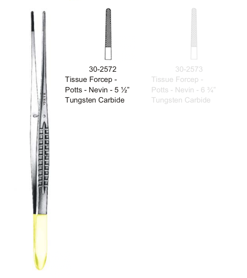 TISSUE FORCEPS - POTTS-NEVIN - 5 1/2&quot; DISCONTINUED