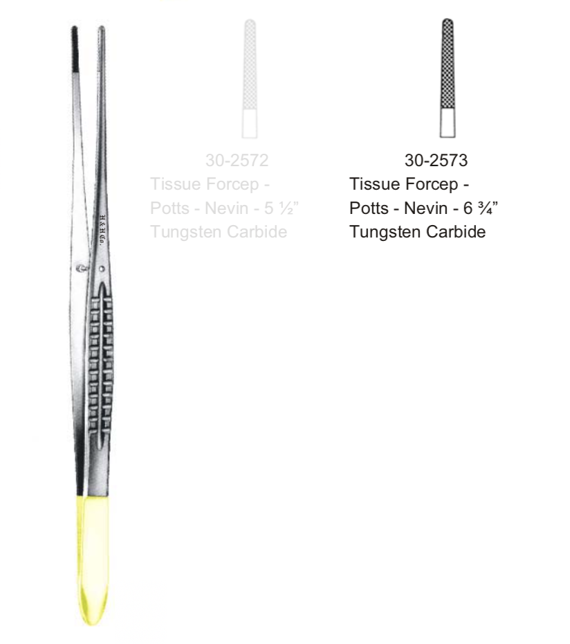 TISSUE FORCEPS - POTTS-NEVIN - 6 3/4&quot; DISCONTINUED