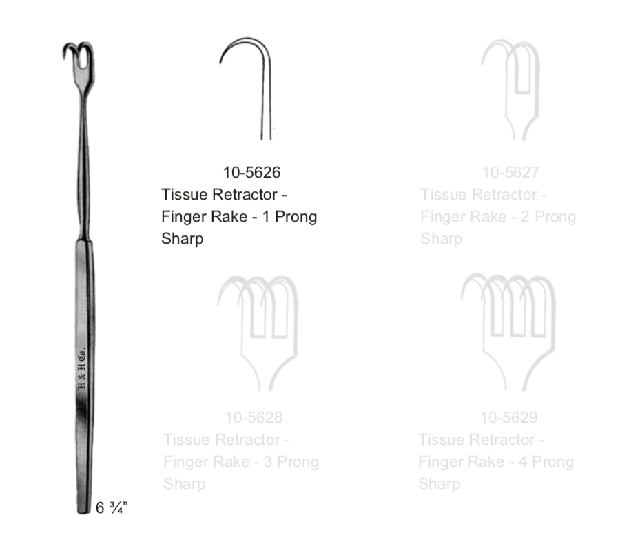 FINGER RAKE RET 1 PRONG SHARP