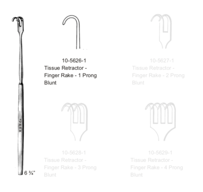 FINGER RAKE RET 1 PRONG BLUNT