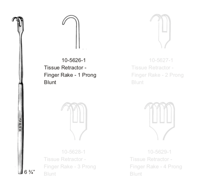 FINGER RAKE RET 1 PRONG BLUNT