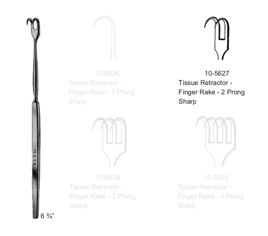 FINGER RAKE RET 2 PRONG SHARP