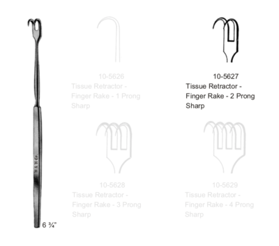 FINGER RAKE RET 2 PRONG SHARP
