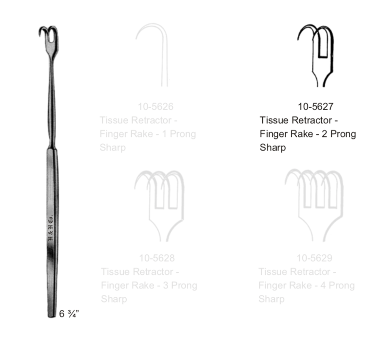 FINGER RAKE RET 2 PRONG SHARP