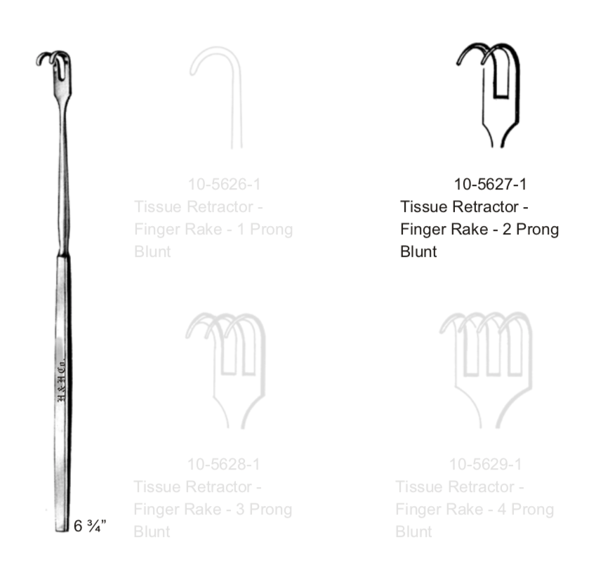 FINGER RAKE RET 2 PRONG BLUNT