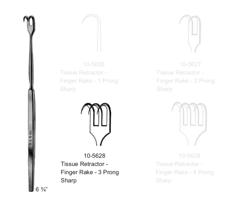 FINGER RAKE RET 3 PRONG SHARP