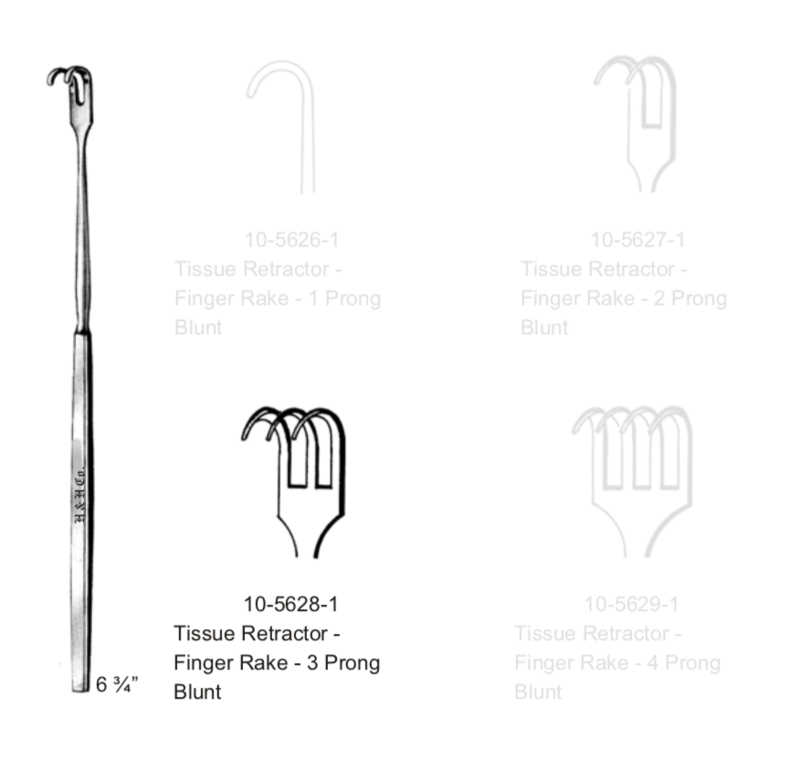 FINGER RAKE RET 3 PRONG BLUNT