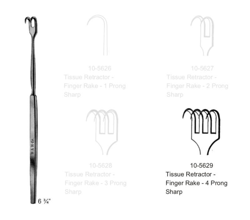 FINGER RAKE RET 4 PRONG SHARP