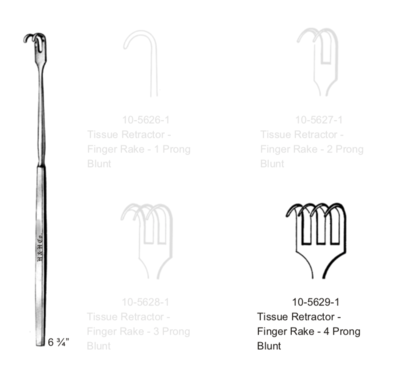 FINGER RAKE RET 4 PRONG BLUNT
