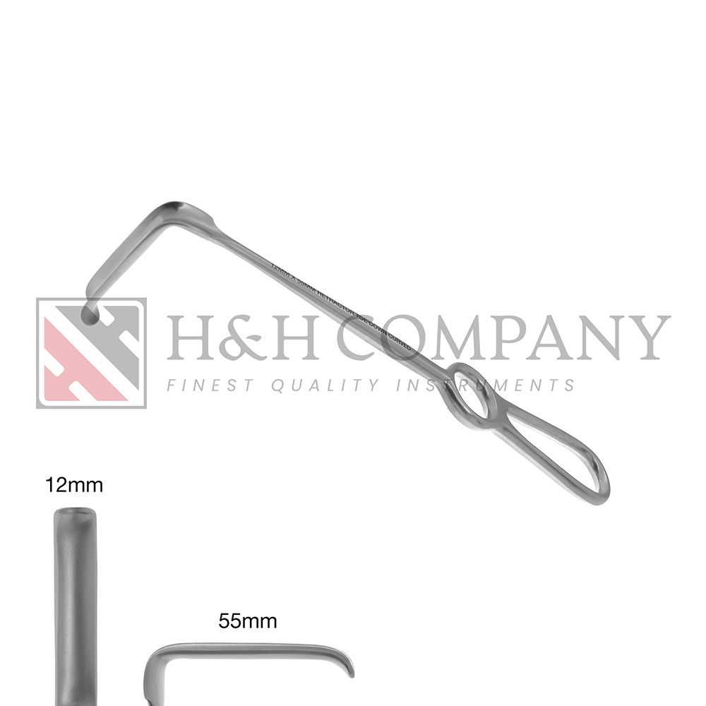 Retractor, 12 x 55mm, Curved, Toe Down