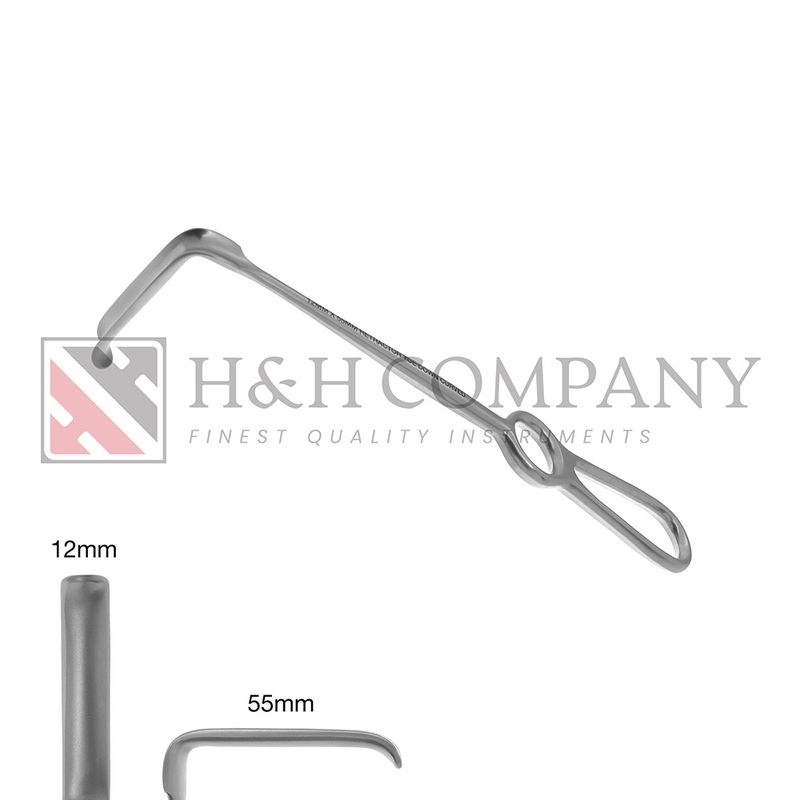 Retractor, 12 x 55mm, Curved, Toe Down