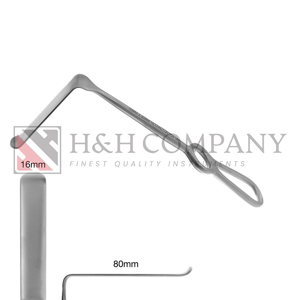 Retractor, 16 x 80mm, Toe Up