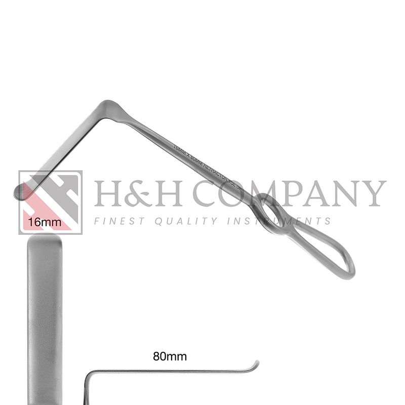 Retractor, 16 x 80mm, Toe Up