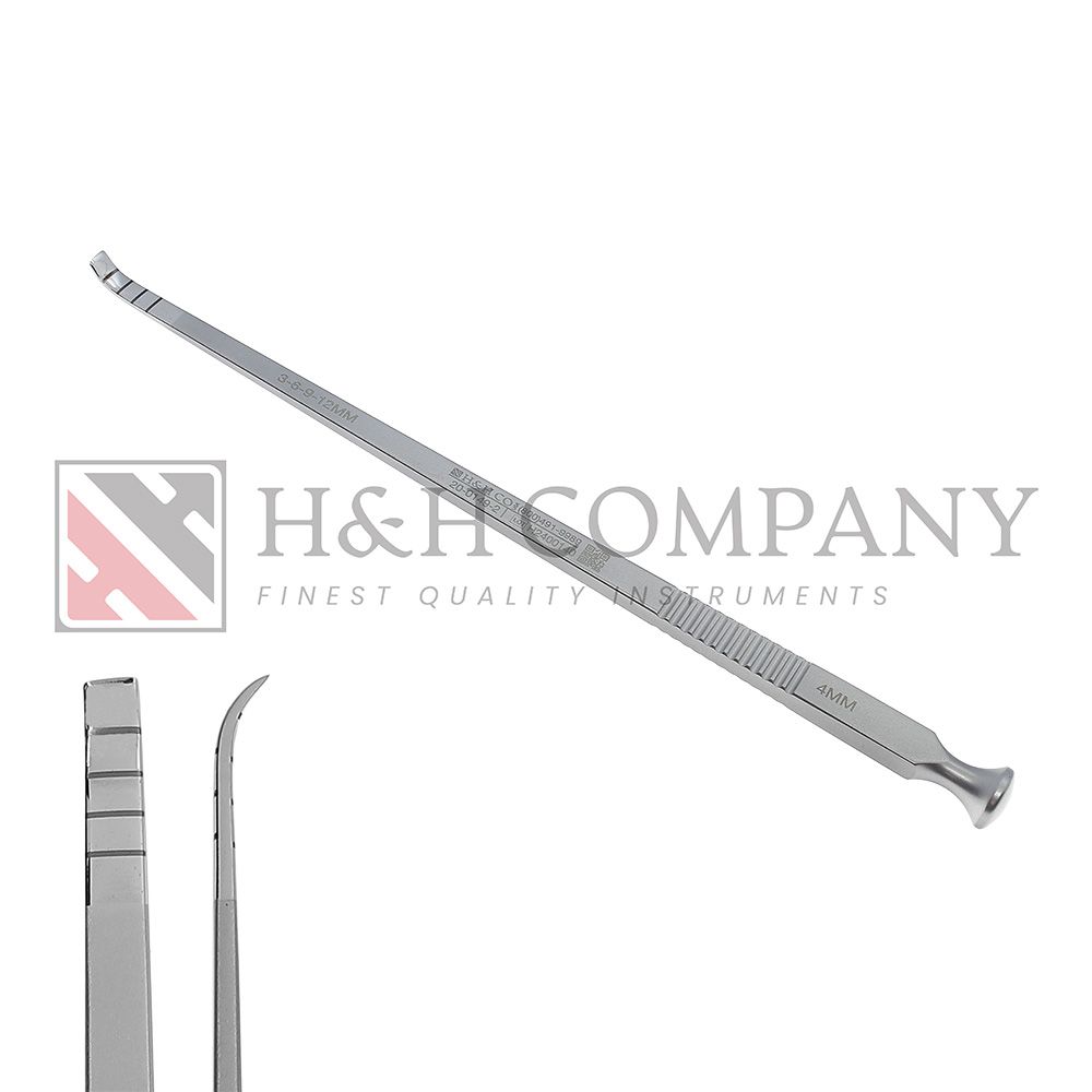 Osteotome, Strong Curve, 4mm, 7"
