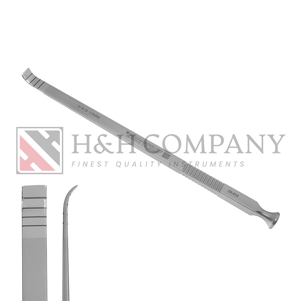 Osteotome, Strong Curve, 8mm, 7"