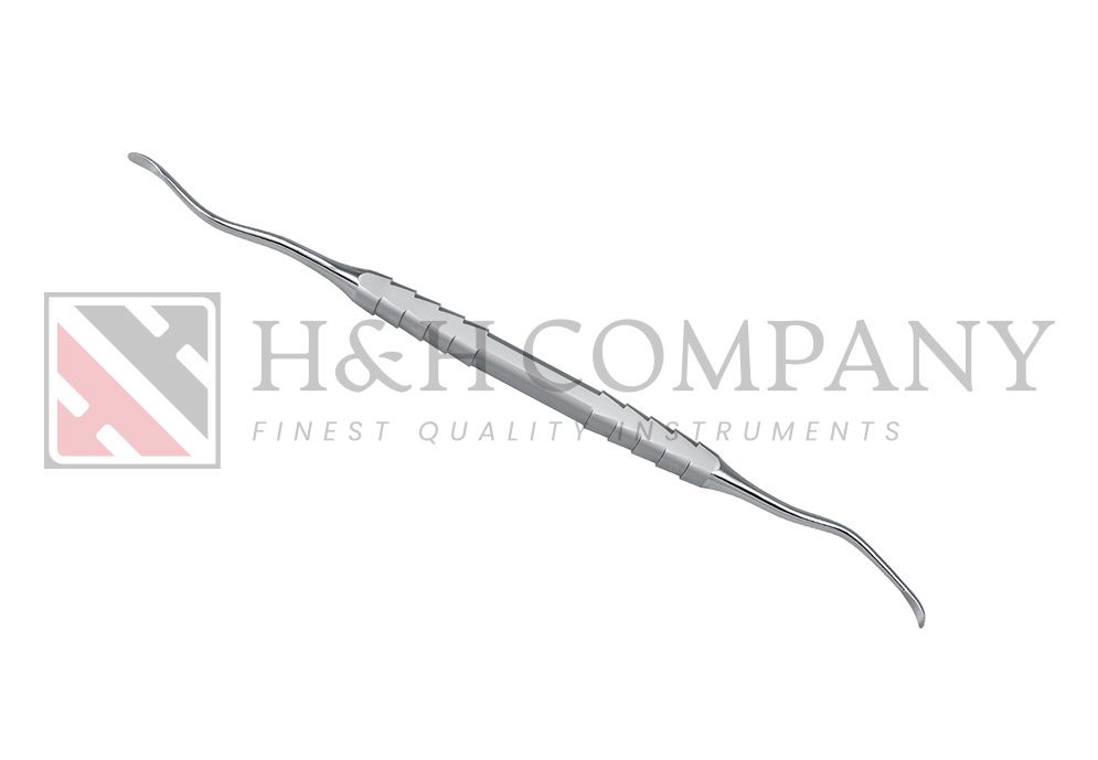 Bone Curette, Lucas, Mesial/Distal, Z-Handle, With Serrations, 2.5mm