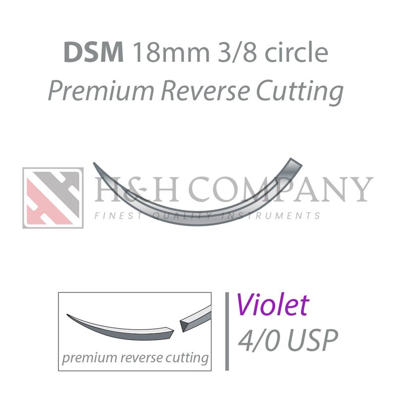 GLYCOLON violet DSM18 4/0 USP 45 cm