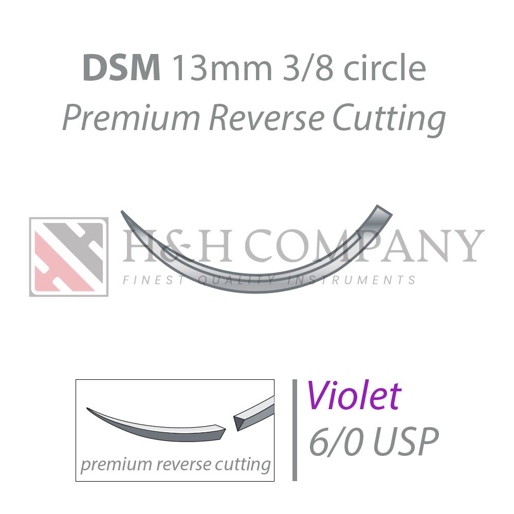 GLYCOLON violet DSM13 6/0 USP  45 cm