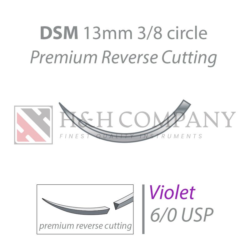GLYCOLON violet DSM13 6/0 USP  45 cm