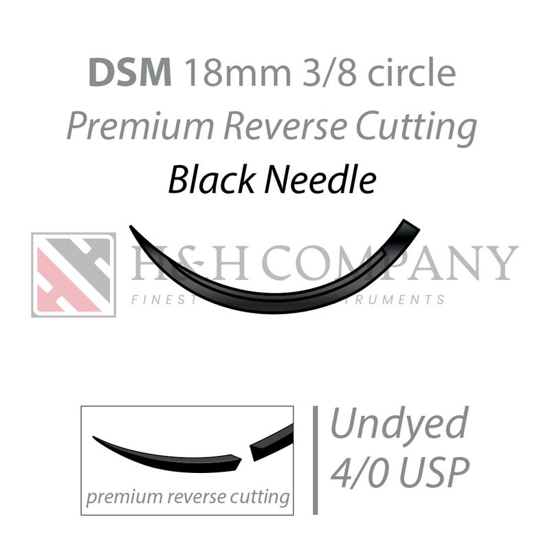RESOLON TWIST undyed DSM18 black needle 4/0 USP 45 cm