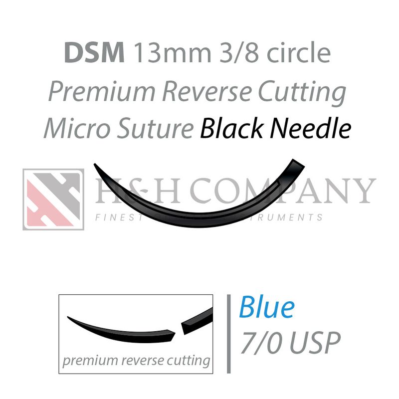 RESOLON blue DSM13 black needle7/0 USP 45 cm