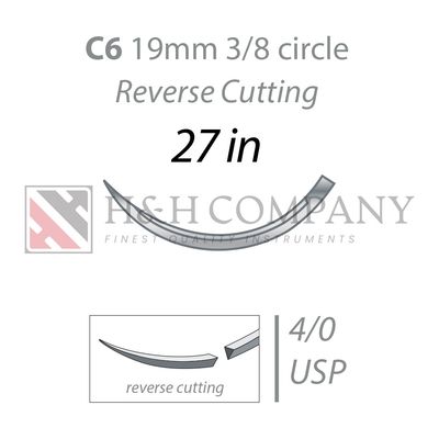 4/0 CHROMIC GUT, C6 NEEDLE 27"