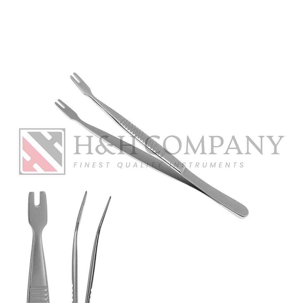 Membrane Holding Forceps, Angled, 10cm, 2mm x 5mm Slot