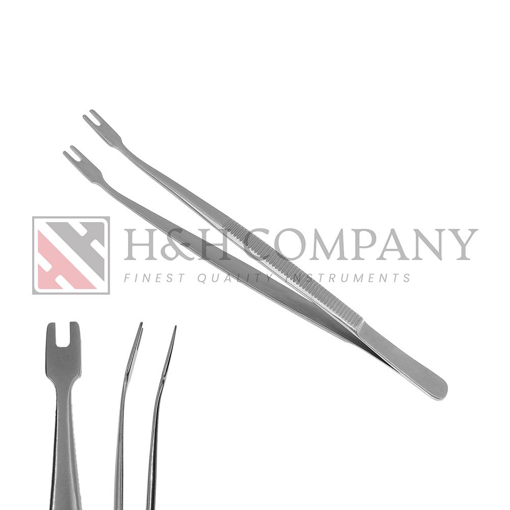 Membrane Holding Forceps, Angled, 14cm, 3mm x 6mm Slot