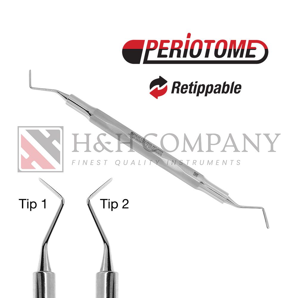 Periotome Angled, Right &amp; Left, Double Ended Handform Handle