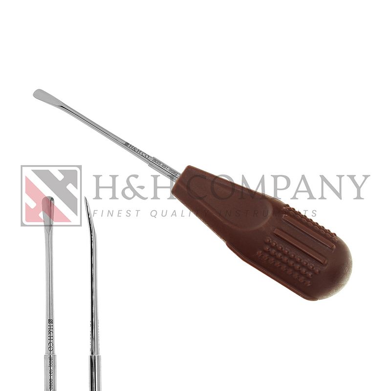 Elevator, Large, Curved, 5mm, Plastic Handle, Brown