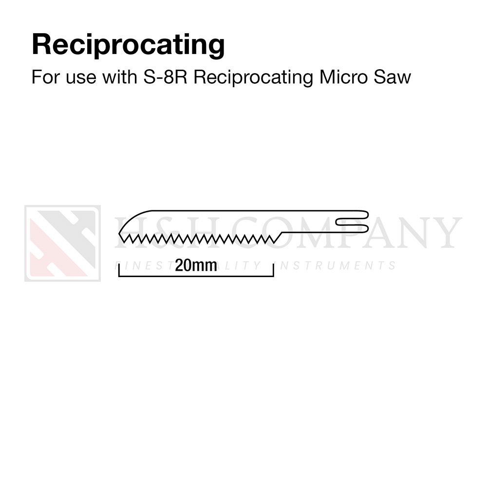 R-20 Saw Blade, 20mm, For use with S-8R Reciprocating Saw (5pcs)