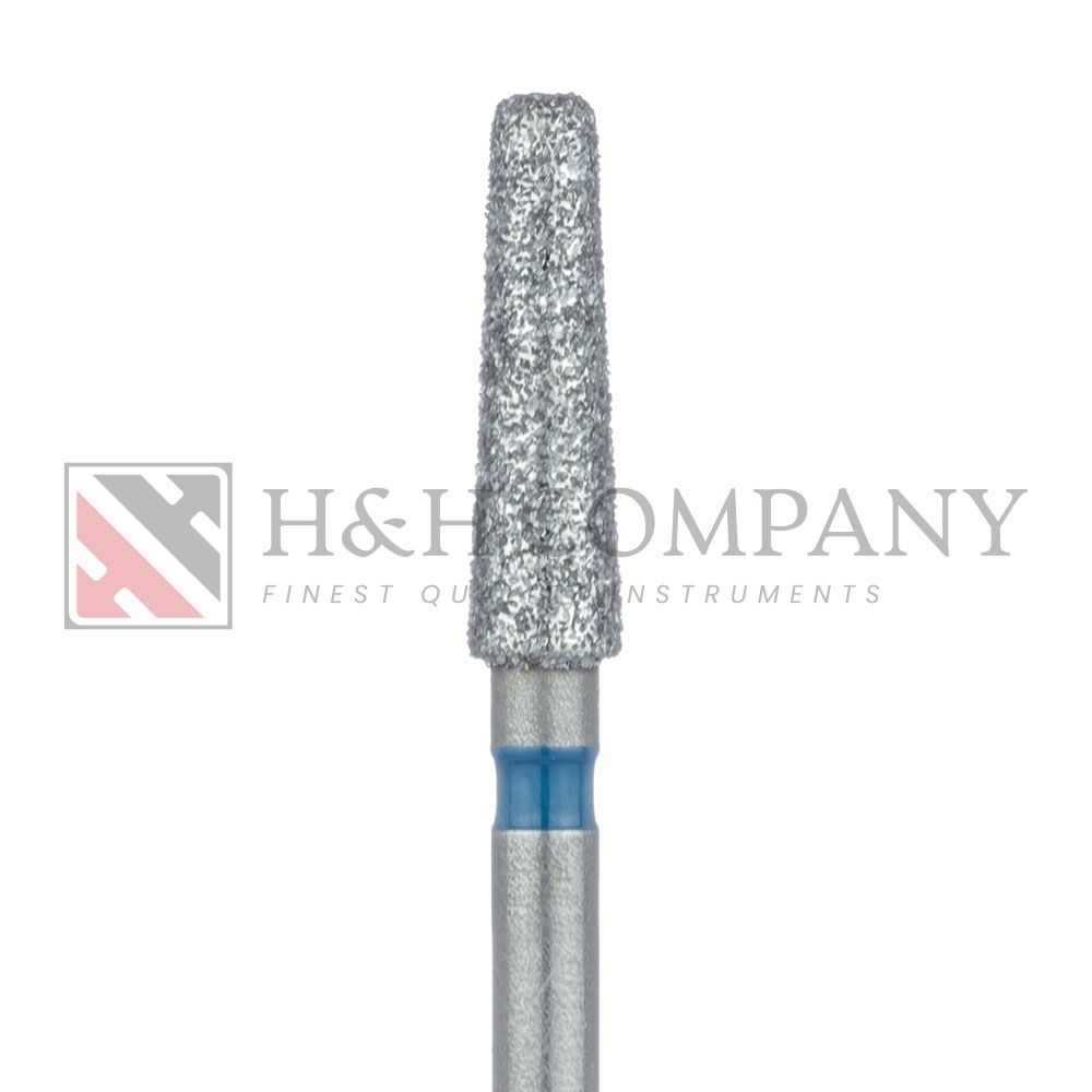 Long Tapered Round Edge Diamond Bur, 2.3mm, Medium, 1.6mm Tip, FG 5PK