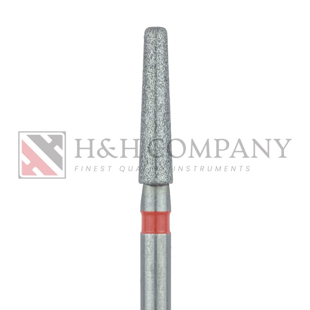 Long Tapered Round Edge Diamond Bur, 1.8mm, Fine, 1.4mm Tip, FG 5PK