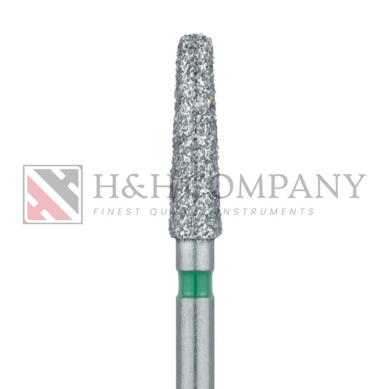 Long Tapered Round Edge Diamond Bur, 2.3mm, Coarse, 1.6mm Tip, FG 5PK