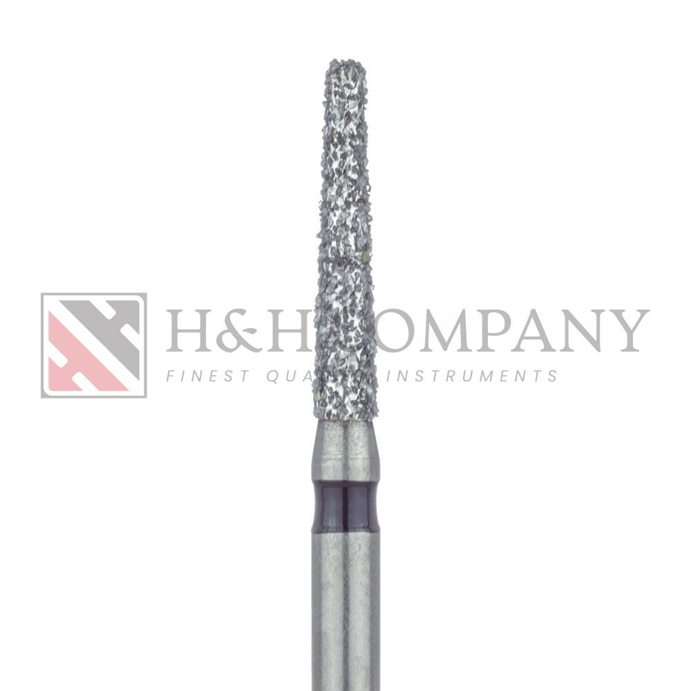 Long Tapered Round Edge Diamond Bur, 1.6mm, Super Coarse, 0.9mm Tip, FG 5PK