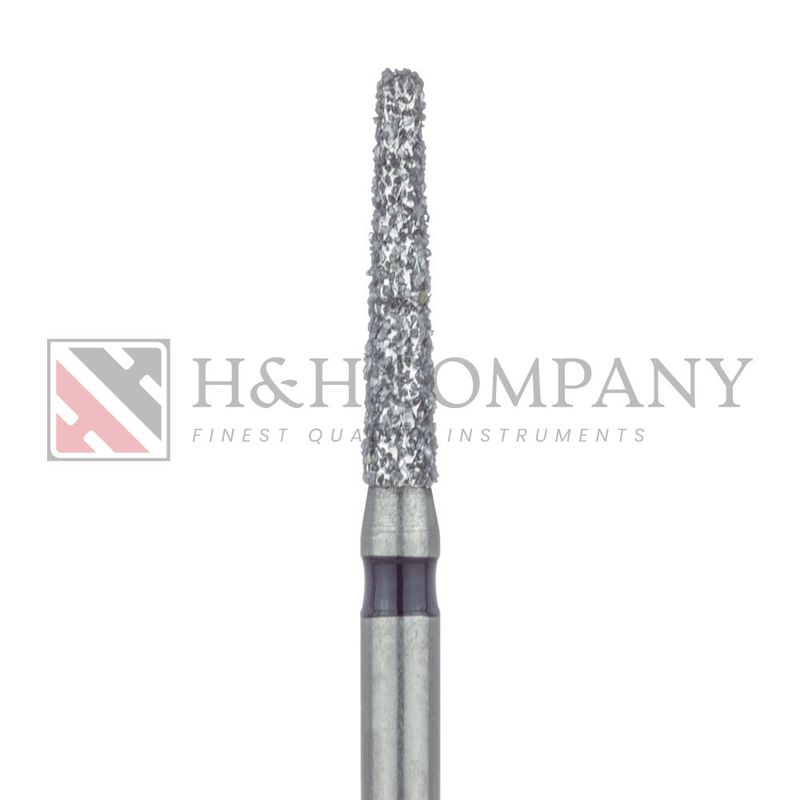 Long Tapered Round Edge Diamond Bur, 1.6mm, Super Coarse, 0.9mm Tip, FG 5PK