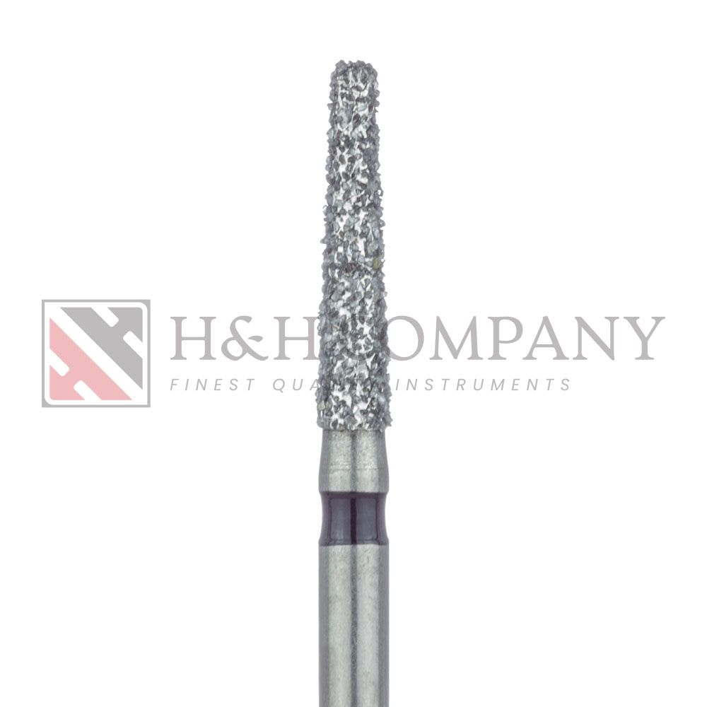 Long Tapered Round Edge Diamond Bur, 1.8mm, Super Coarse, 1.4mm Tip, FG 5PK