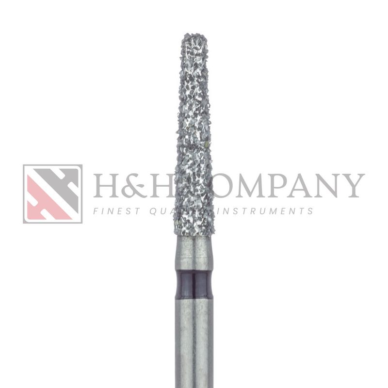 Long Tapered Round Edge Diamond Bur, 1.8mm, Super Coarse, 1.4mm Tip, FG 5PK