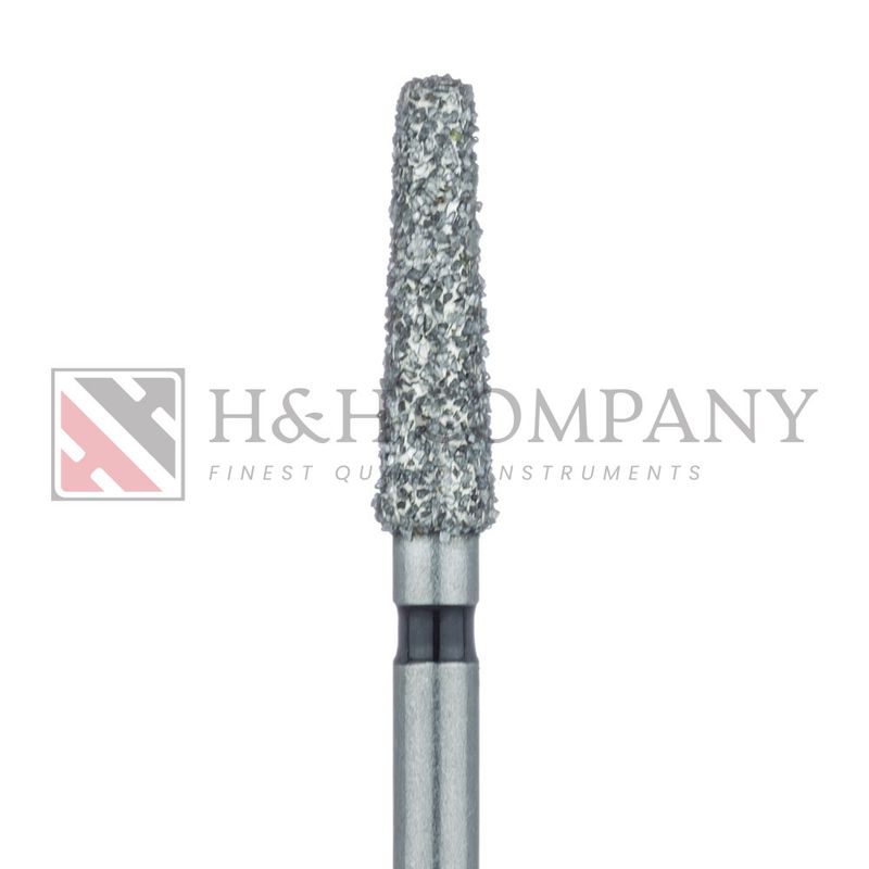 Long Tapered Round Edge Diamond Bur, 2.3mm, Super Coarse, 1.6mm Tip, FG 5PK