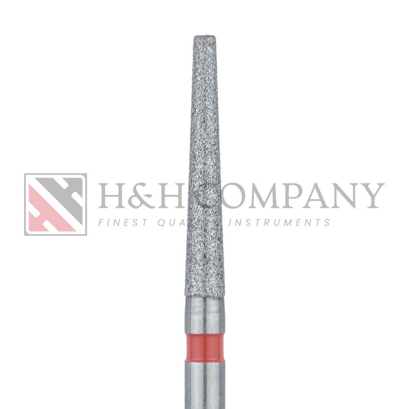 Extra Long Tapered Flat End Diamond Bur, 1.6mm, Fine, 0.9mm Tip, FG 5PK