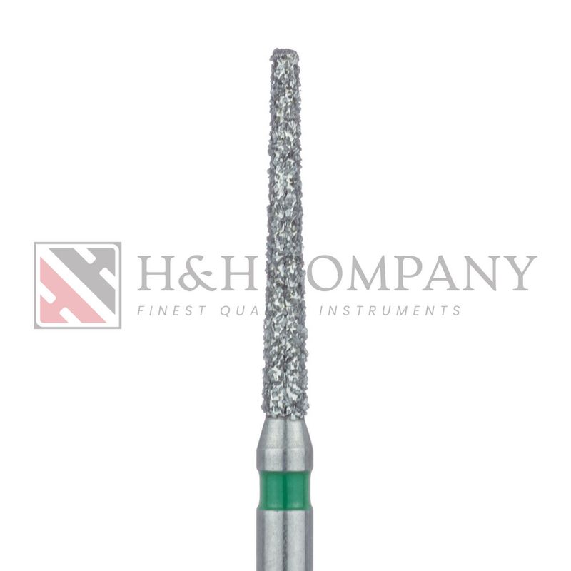 Extra Long Tapered Flat End Diamond Bur, 1.4mm, Coarse, 0.8mm Tip, FG 5PK