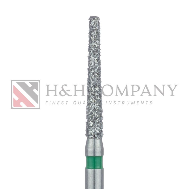 Extra Long Tapered Flat End Diamond Bur, 1.6mm, Coarse, 0.8mm Tip, FG 5PK