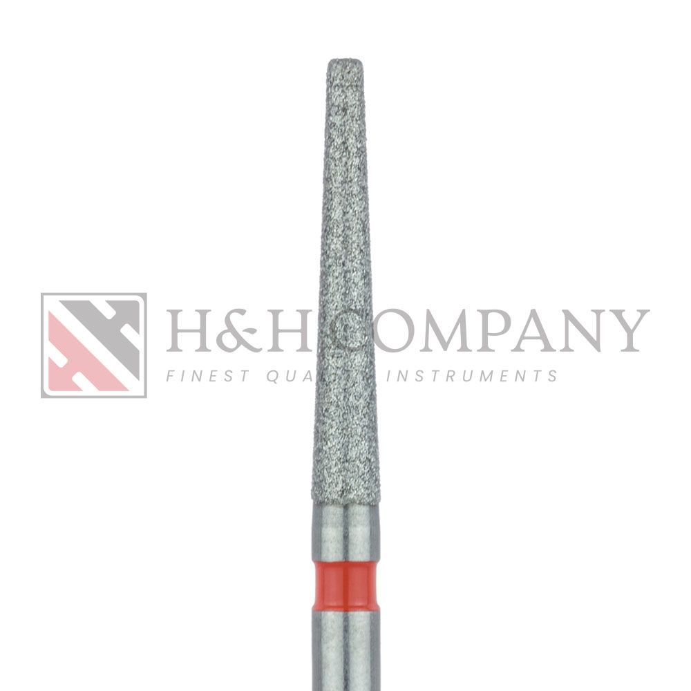 Extra Long Tapered Round Edge Diamond Bur,1.6mm, Fine, 0.9mm Tip, FG 5PK