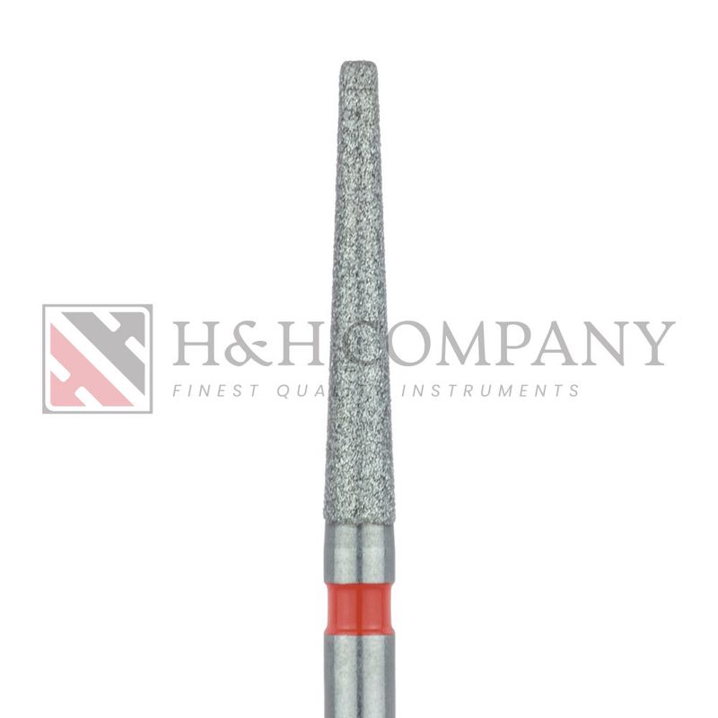 Extra Long Tapered Round Edge Diamond Bur,1.6mm, Fine, 0.9mm Tip, FG 5PK