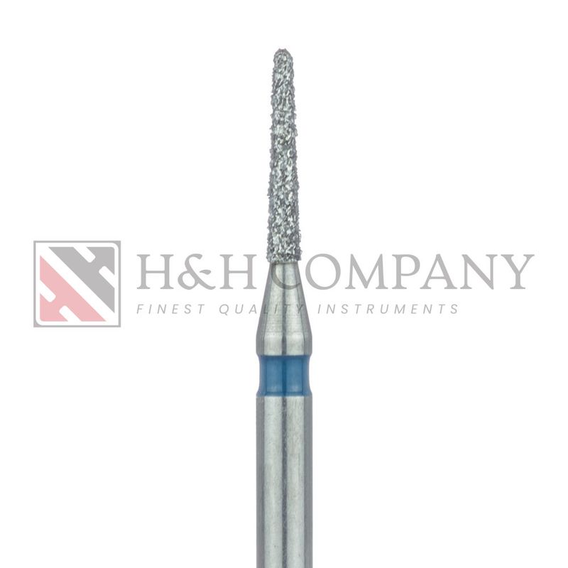 Round End Taper Chamfer Diamond Bur, 1.0mm, Medium, FG 5PK