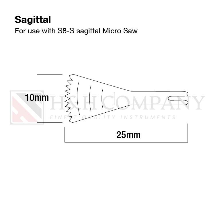 S-10 Saw Blade, 10mm, For use with S-8S Sagittal Saw (5pcs)