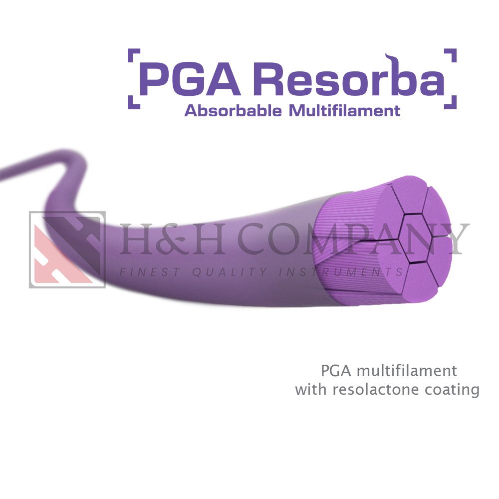 PGA Resorba™ Absorbable Multifilament Sutures (12 Sutures/ Box)