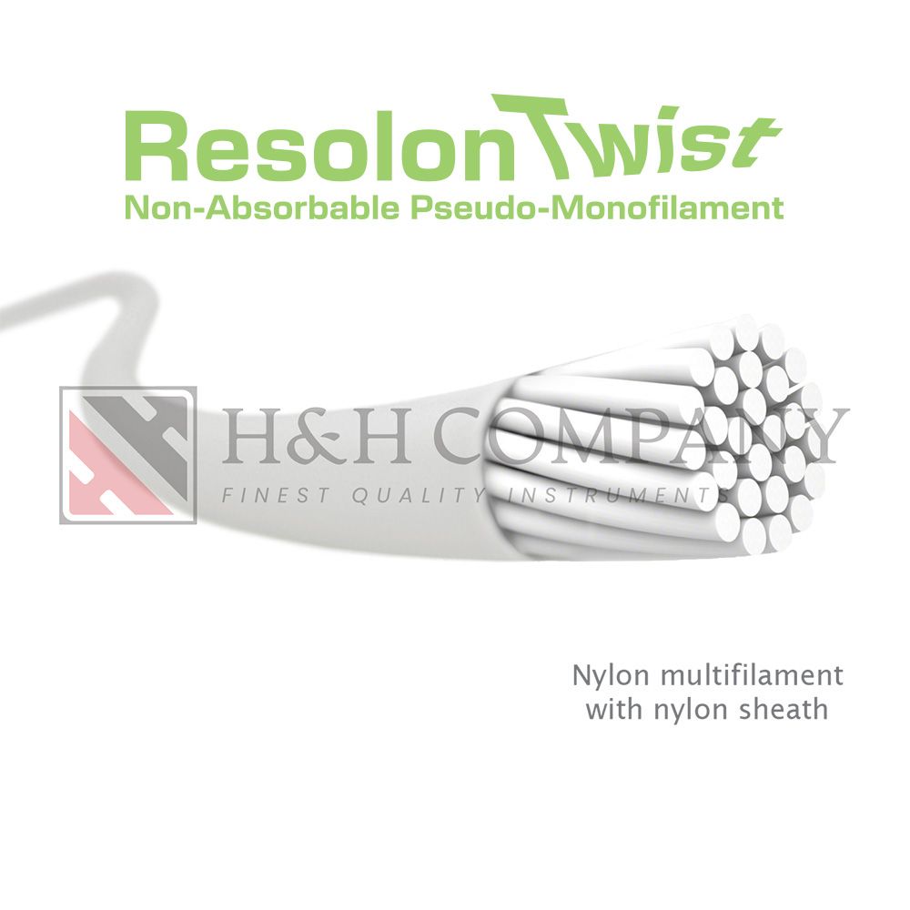 Resolon Twist™ Non-Absorbable Nylon Pseudo-Monofilament Sutures (12 Sutures/Box)