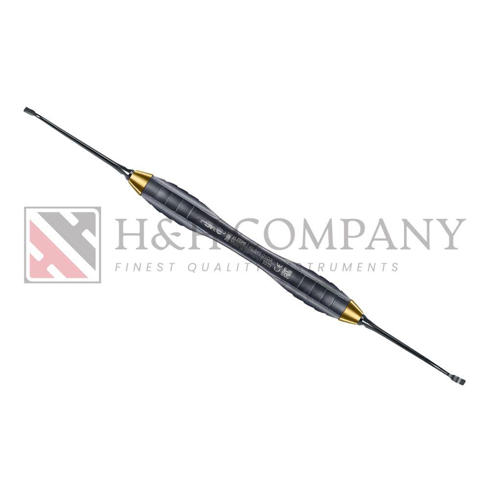 INITIAL TUNNELING INSTRUMENT FOR SRC TECHNIQUE ACC. DR. ZELTNER Z-SHAPE HANDLE YELLOW NANOPAL COATING, EXCHANGEABLE TIPS FIG 1