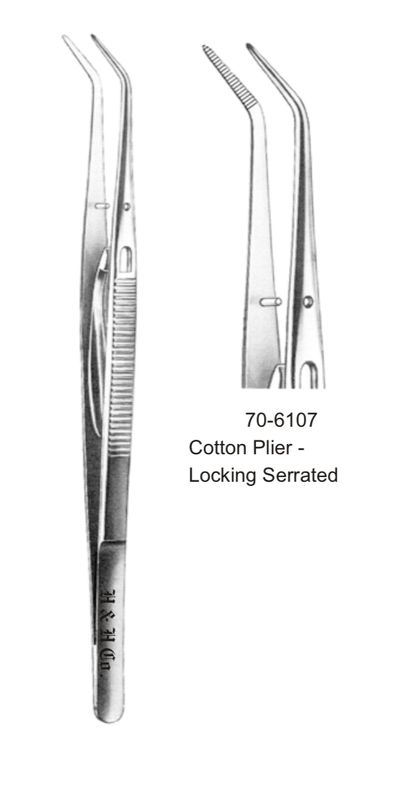 COTTON PLIERS-LOCKING-SERRATED